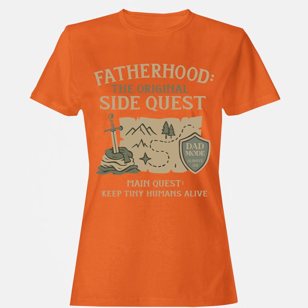 Fatherhood The Original Side Quest Women's T-Shirt - Orange - 11