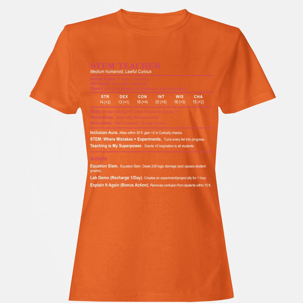 STEM TEACHER Women's T-Shirt - Orange - 11