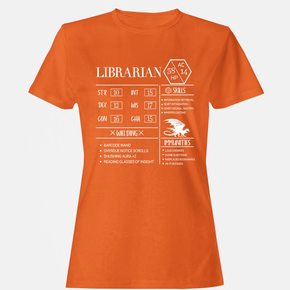 Librarian New Women's T-Shirt - Orange - 11