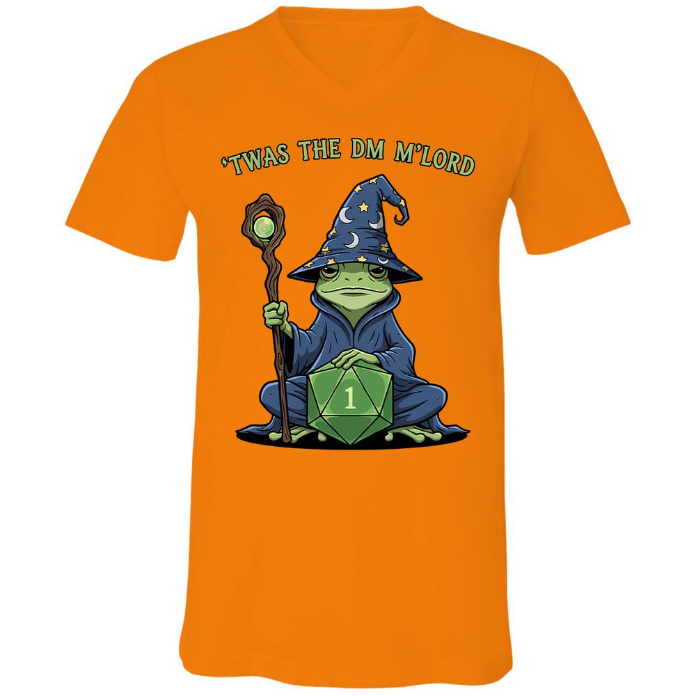 Twas the DM M’lord Unisex V-Neck T-Shirt - Orange - 11