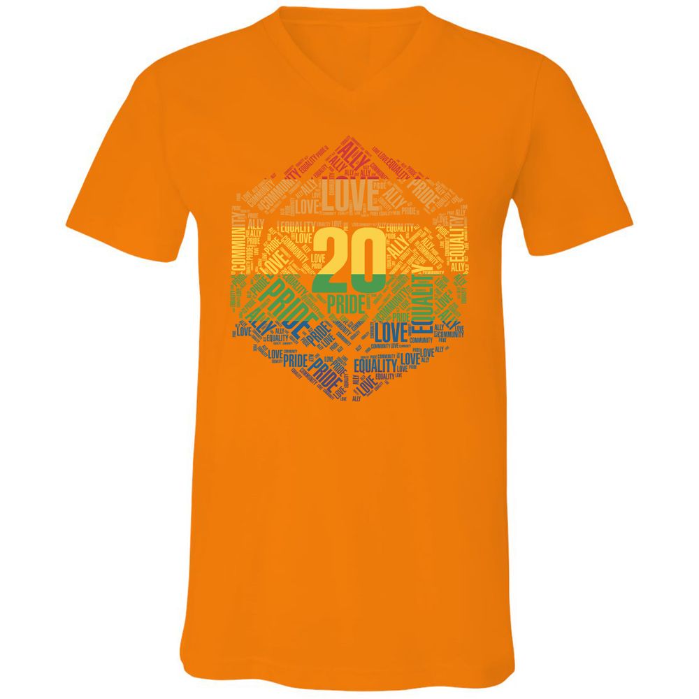 D20 Pride Unisex V-Neck T-Shirt - Orange - 11