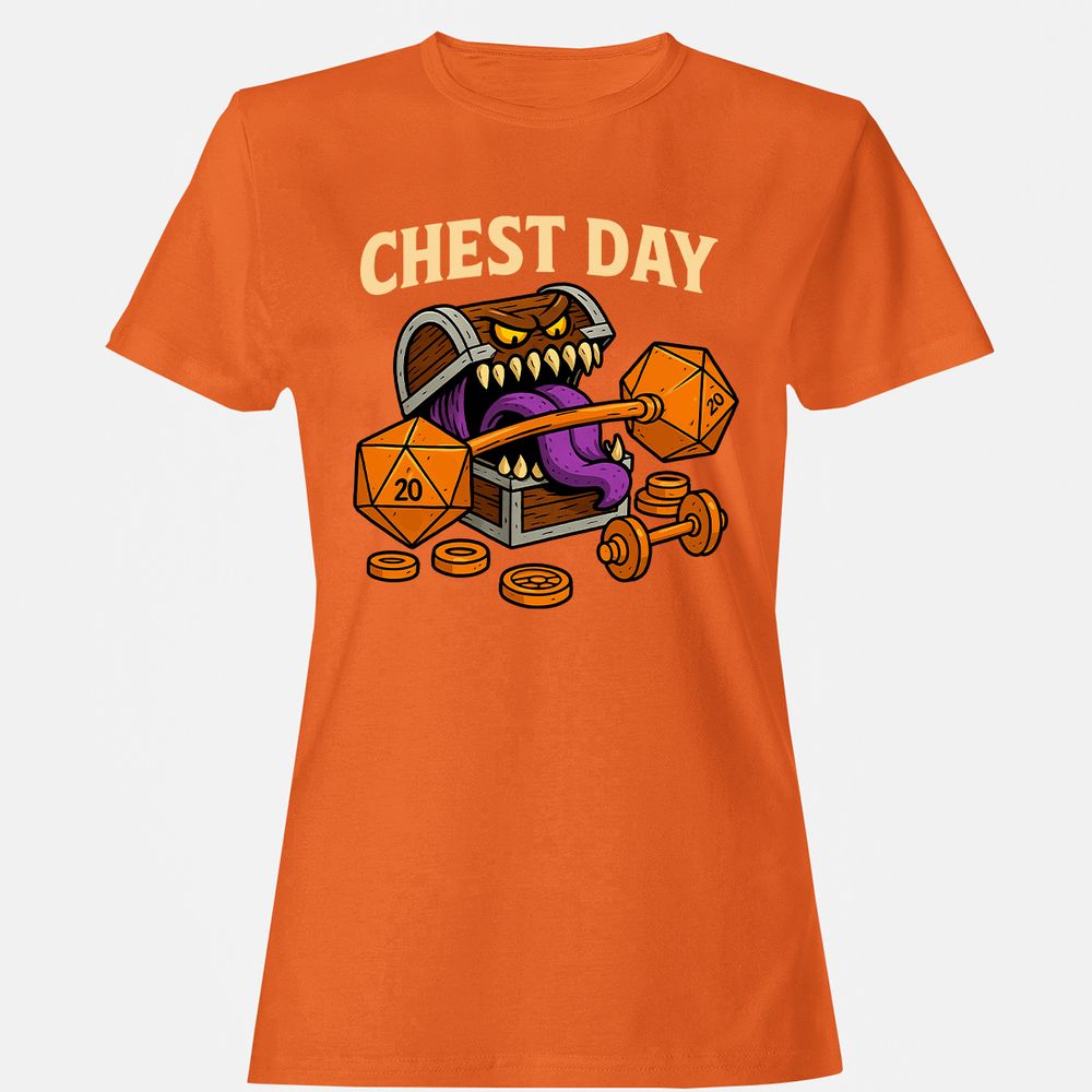 Chest Day Women's T-Shirt - Orange - 11