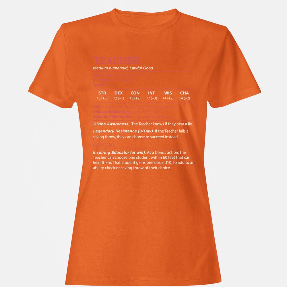 Teacher Women's T-Shirt - Orange - 11