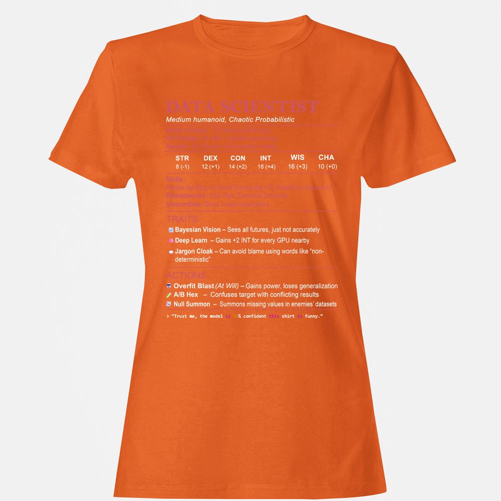 Data Scientist Stats Women's T-Shirt - Orange - 11