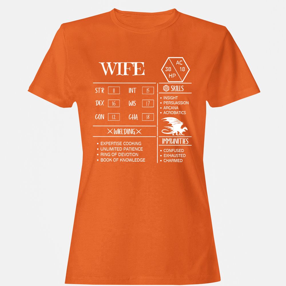 Wife Stats 2 Women's T-Shirt - Orange - 11