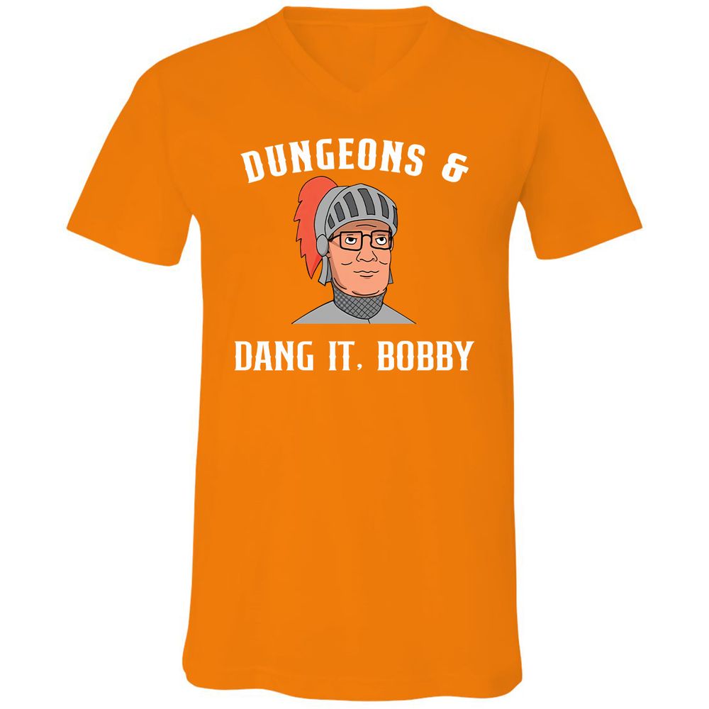 Dang It Bobby Unisex V-Neck T-Shirt - Orange - 11
