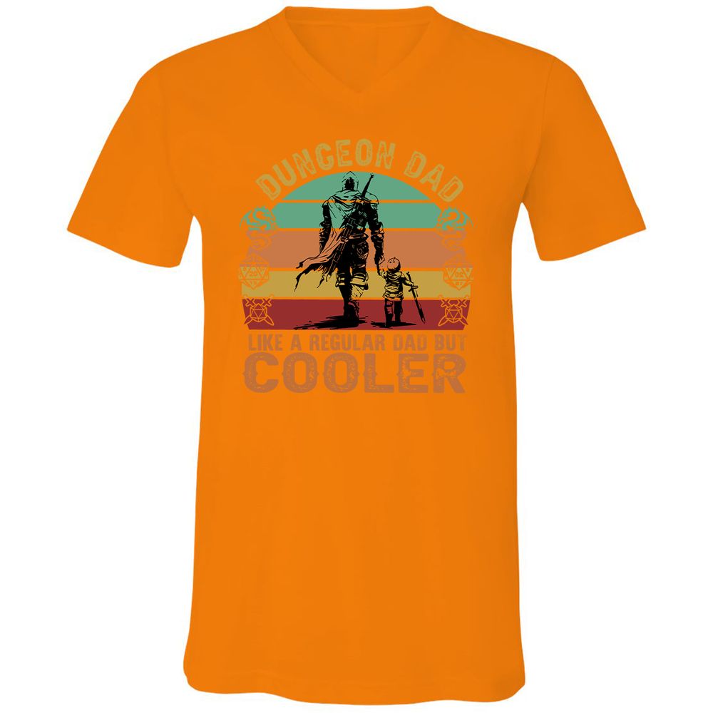 Dungeon Dad Like A Regular Dad Unisex V-Neck T-Shirt - Orange - 11
