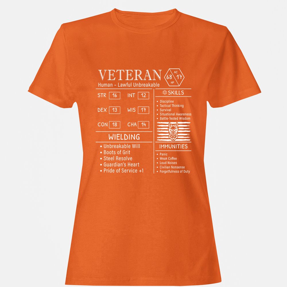2710 veteran stats new Women's T-Shirt - Orange - 11