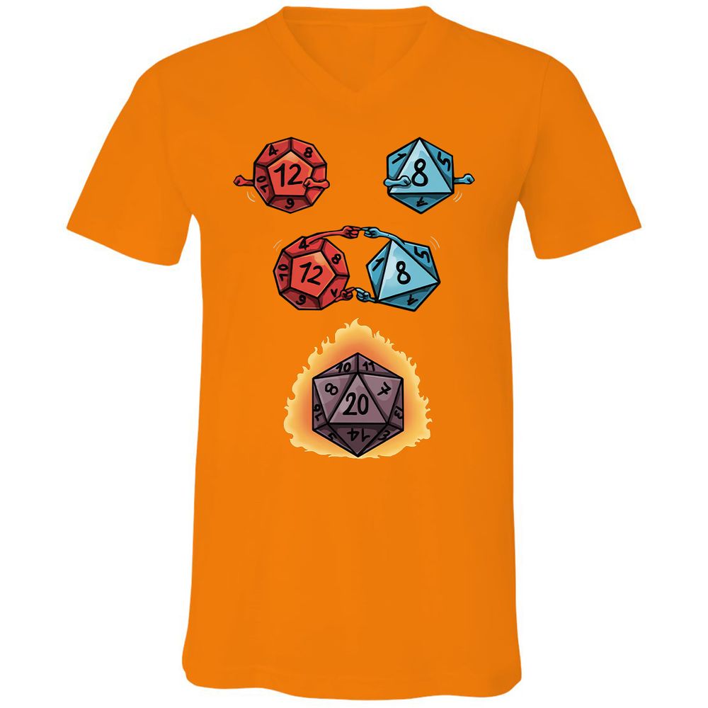 Dice Fusion RPG Unisex V-Neck T-Shirt - Orange - 11
