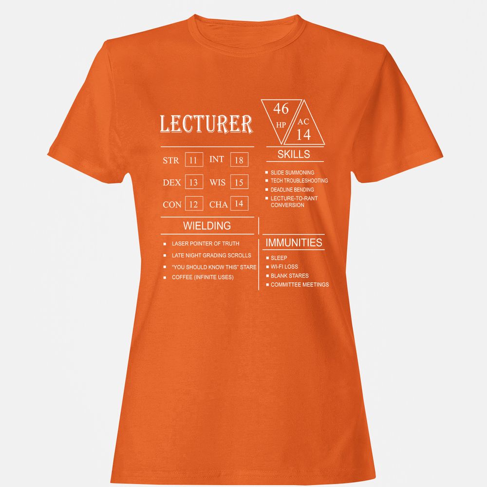 Lecturer New Women's T-Shirt - Orange - 11