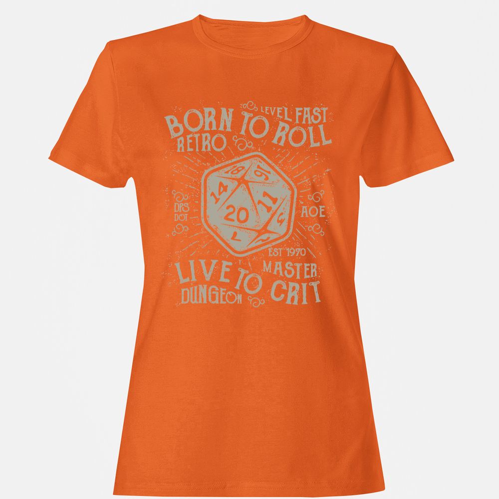 Born To Roll Live To Crit Women's T-Shirt - Orange - 11