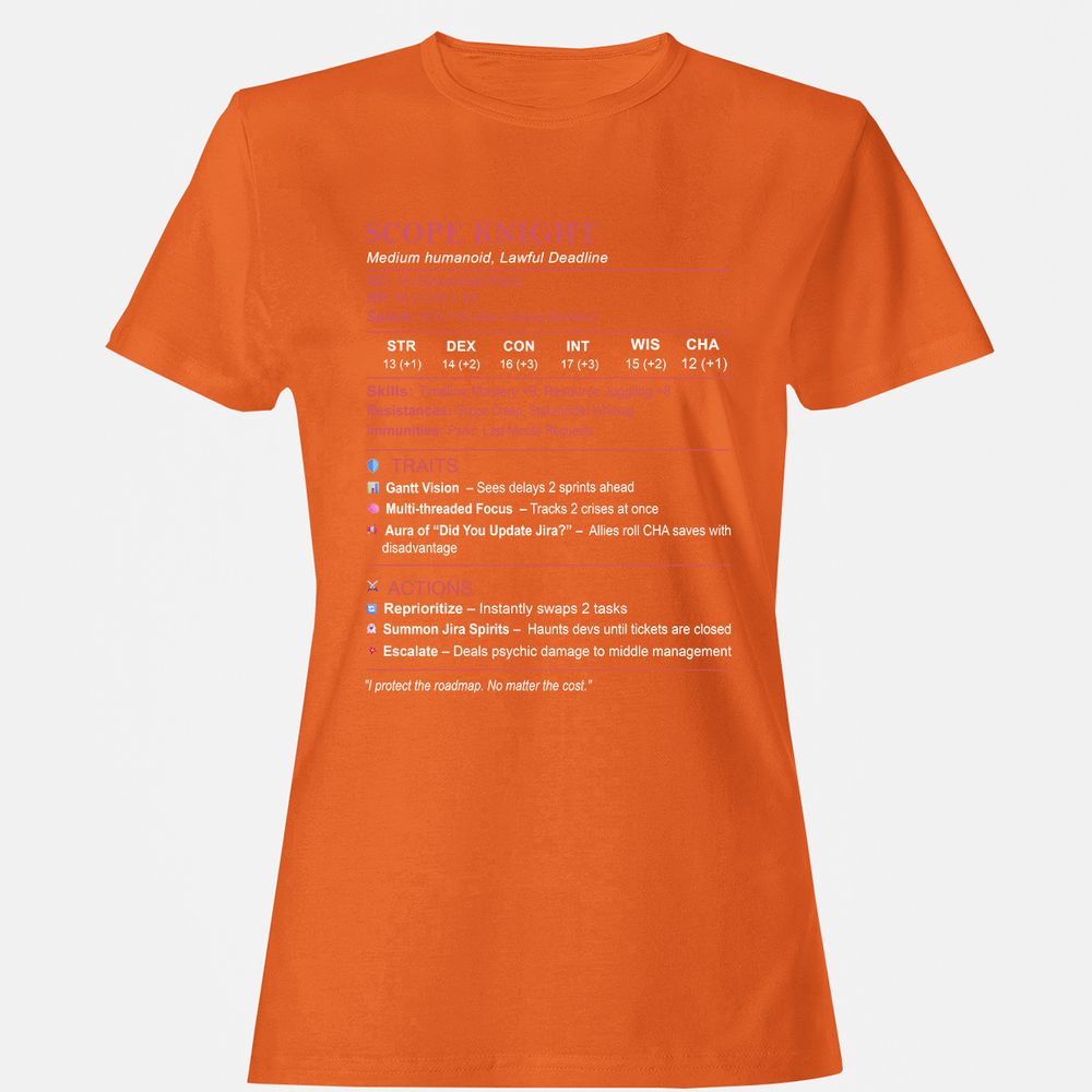 PM Stats Women's T-Shirt - Orange - 11