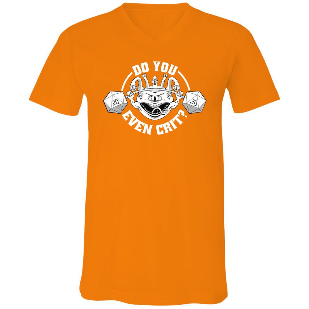 Do You Even Crit Unisex V-Neck T-Shirt - Orange - 11