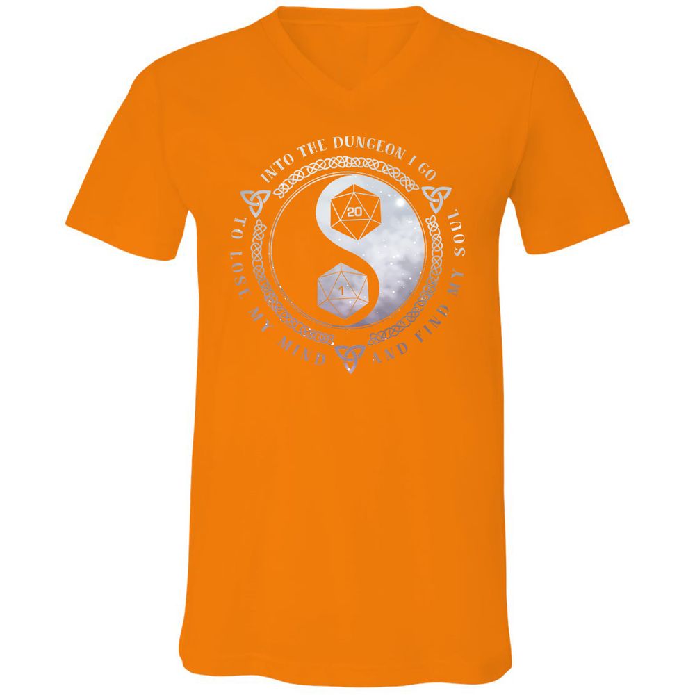 Into The Dungeon I Go Unisex V-Neck T-Shirt - Orange - 11