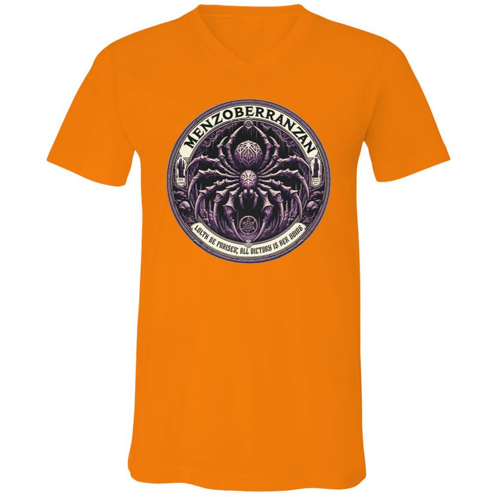 Menzoberranzan Lolth Be Praised Unisex V-Neck T-Shirt - Orange - 11