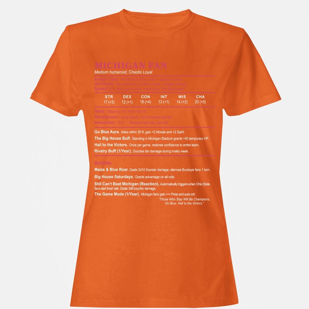 MICHIGAN FAN Women's T-Shirt - Orange - 11