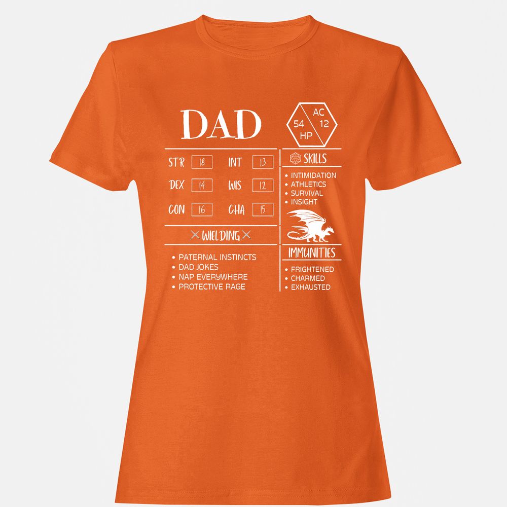 Dad Stats 2 Women's T-Shirt - Orange - 11