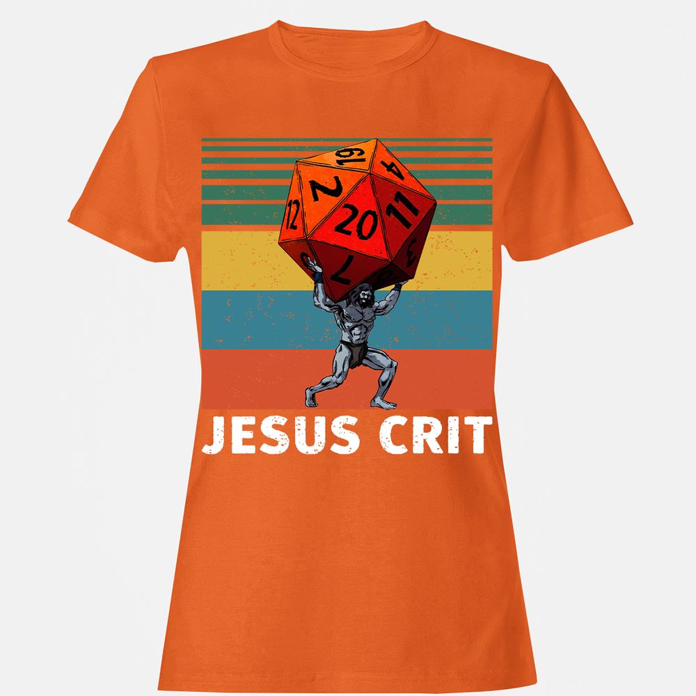 Jesus Crit Women's T-Shirt - Orange - 11