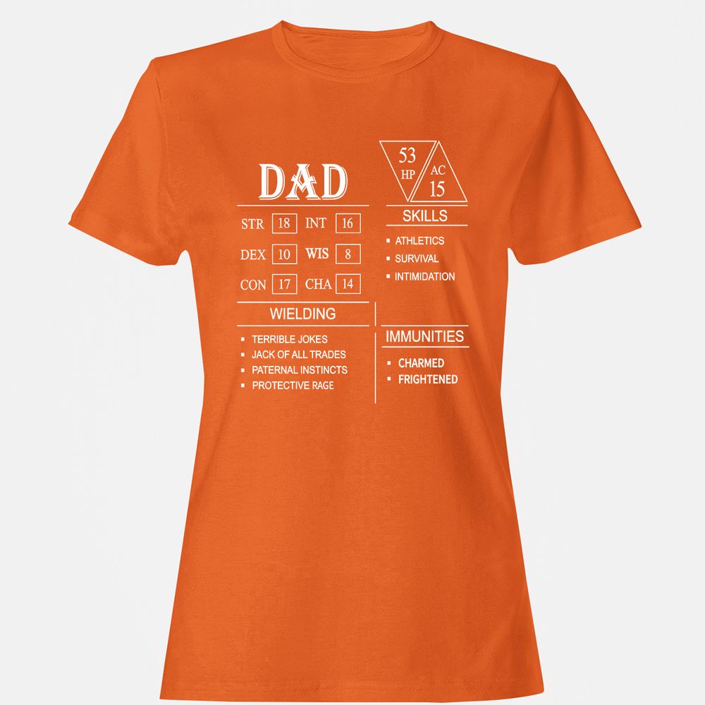 Dad Stat Block Women's T-Shirt - Orange - 11