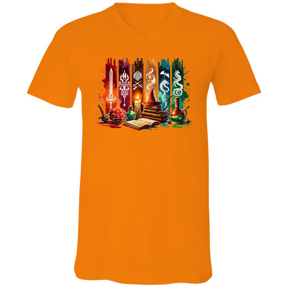DnD Classes Unisex V-Neck T-Shirt - Orange - 11