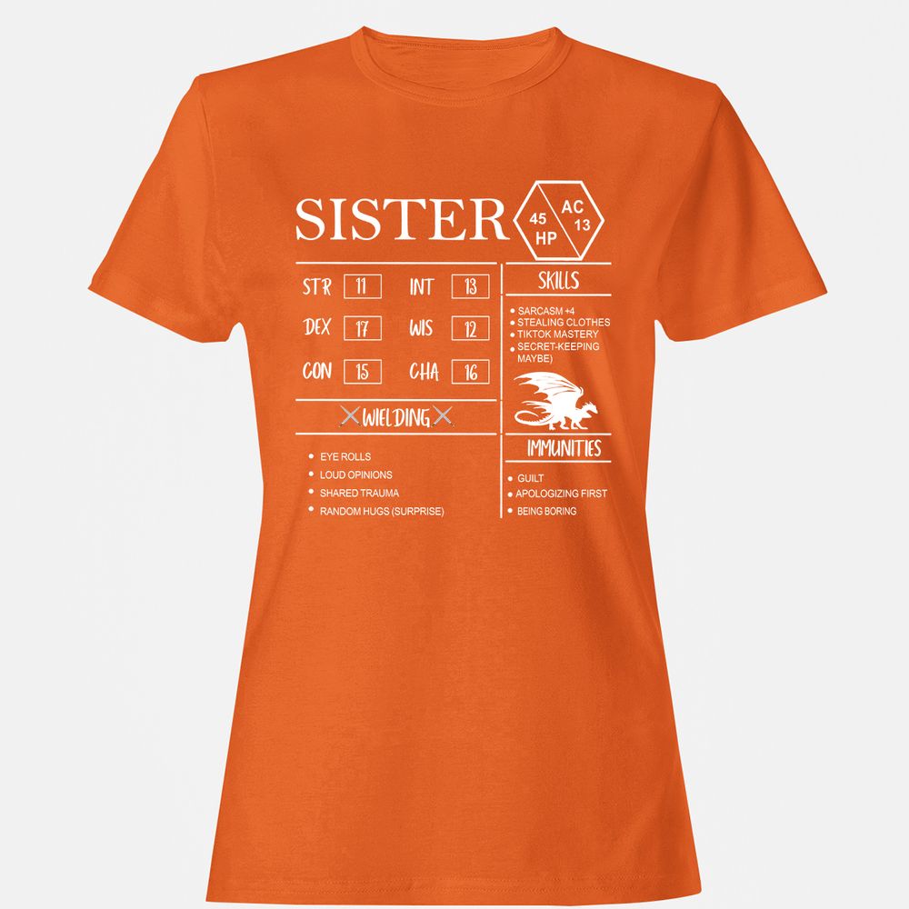 Sister Stats Women's T-Shirt - Orange - 11