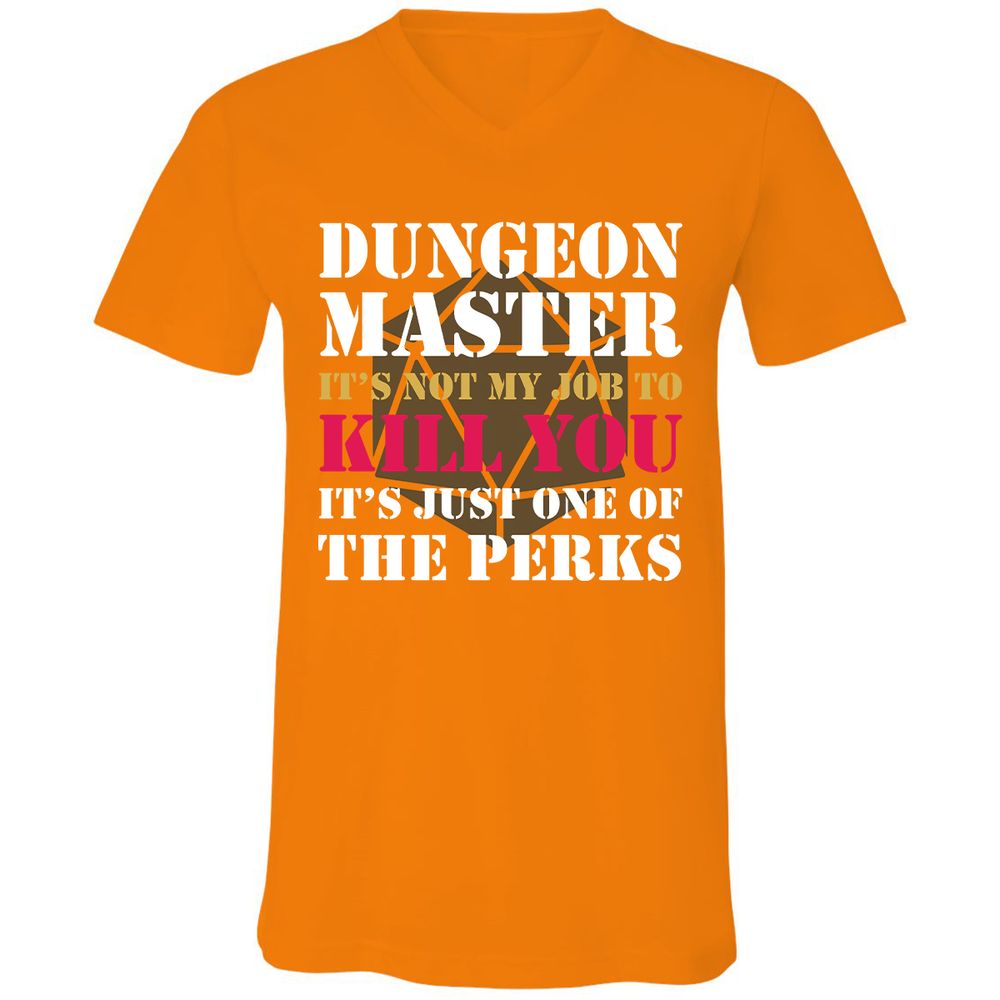 DUNGEON MASTER NOT MY JOB Unisex V-Neck T-Shirt - Orange - 11