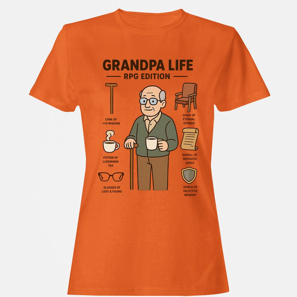 Grandpa Life RPG Edition Women's T-Shirt - Orange - 11