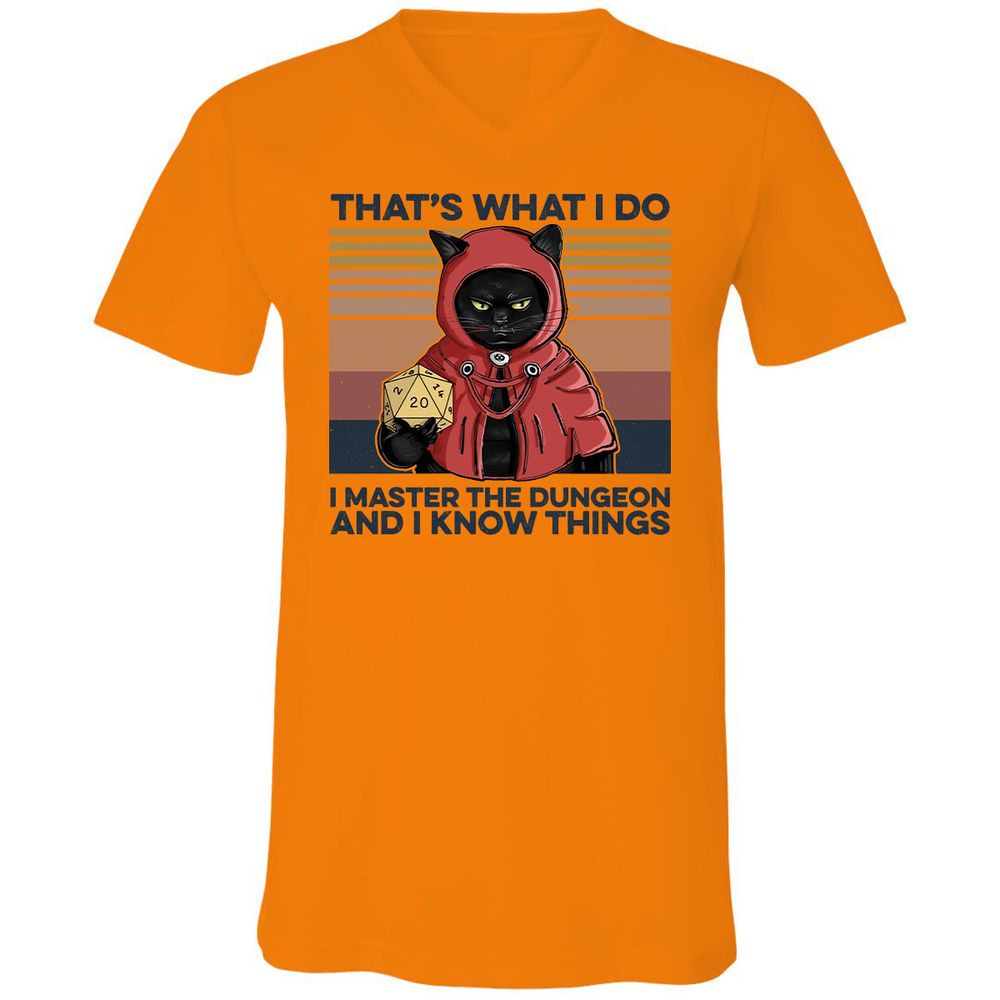 I Master The Dungeons Unisex V-Neck T-Shirt - Orange - 11