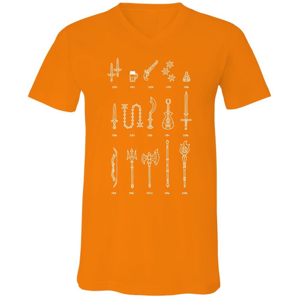 Damage Dealer RPG Unisex V-Neck T-Shirt - Orange - 11