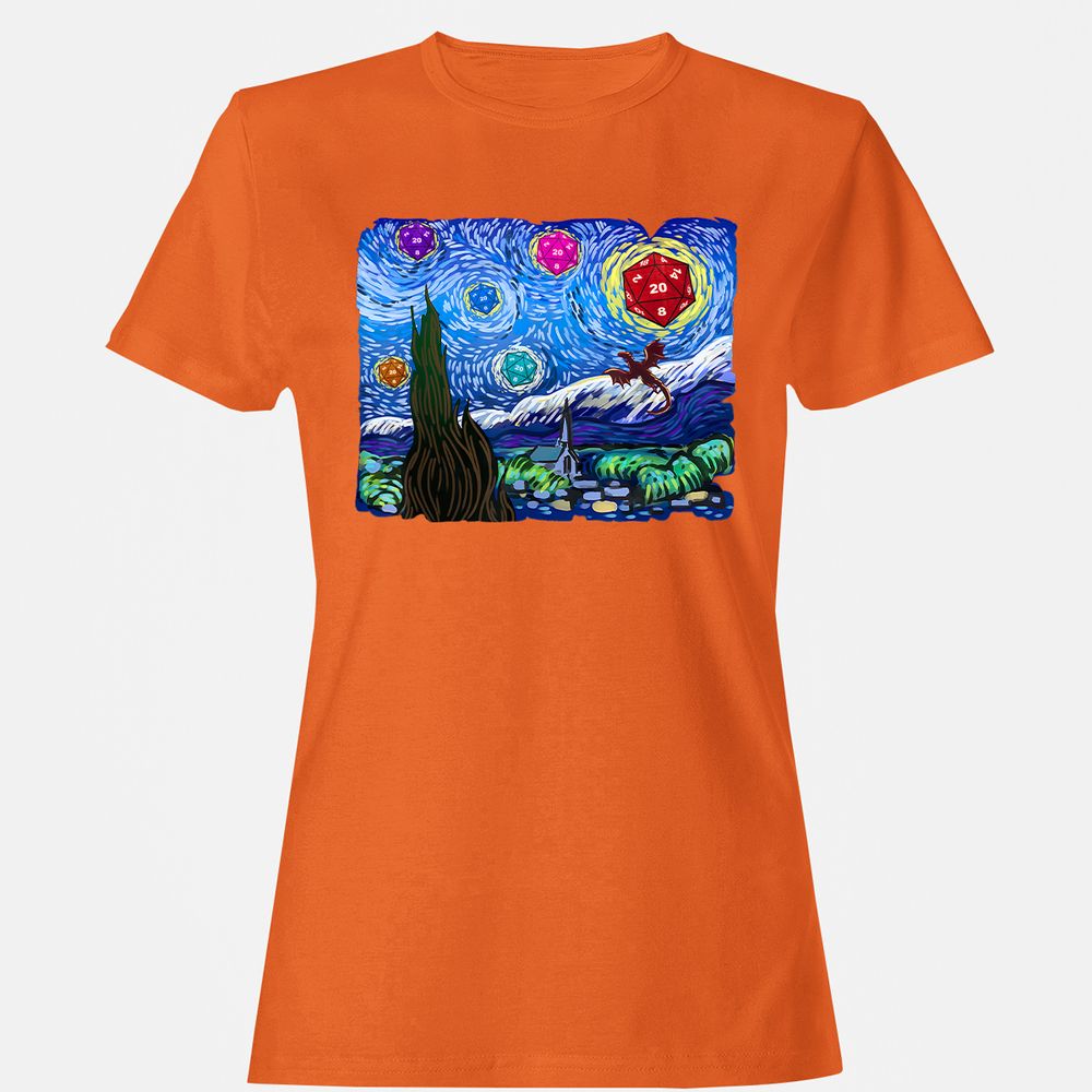 Dragon Starry Night Women's T-Shirt - Orange - 11