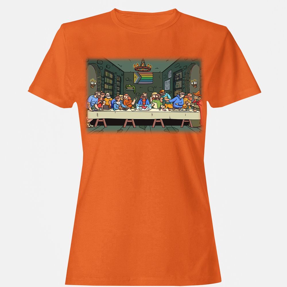 DnD Characters Pride Themed The Last Supper Shirt Women's T-Shirt - Orange - 11