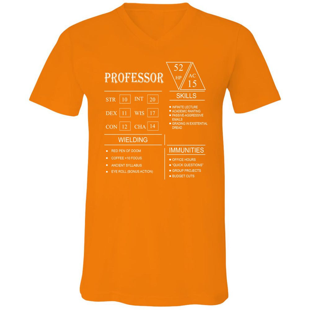 Professor New Unisex V-Neck T-Shirt - Orange - 11