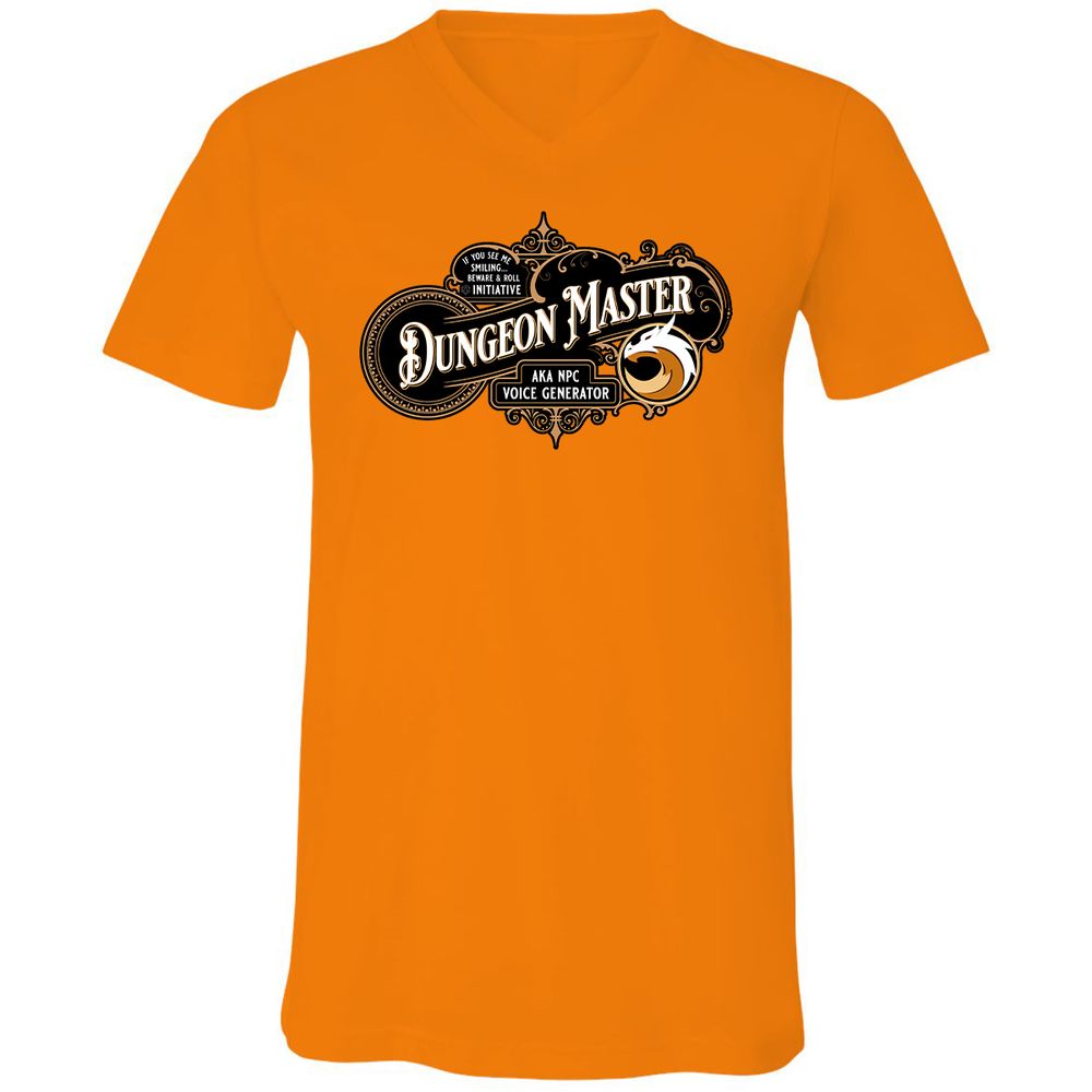 Dungeon Master Unisex V-Neck T-Shirt - Orange - 11