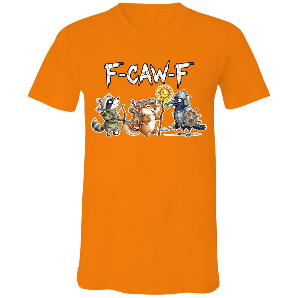 F-CAW-F Adventuring party Unisex V-Neck T-Shirt - Orange - 11
