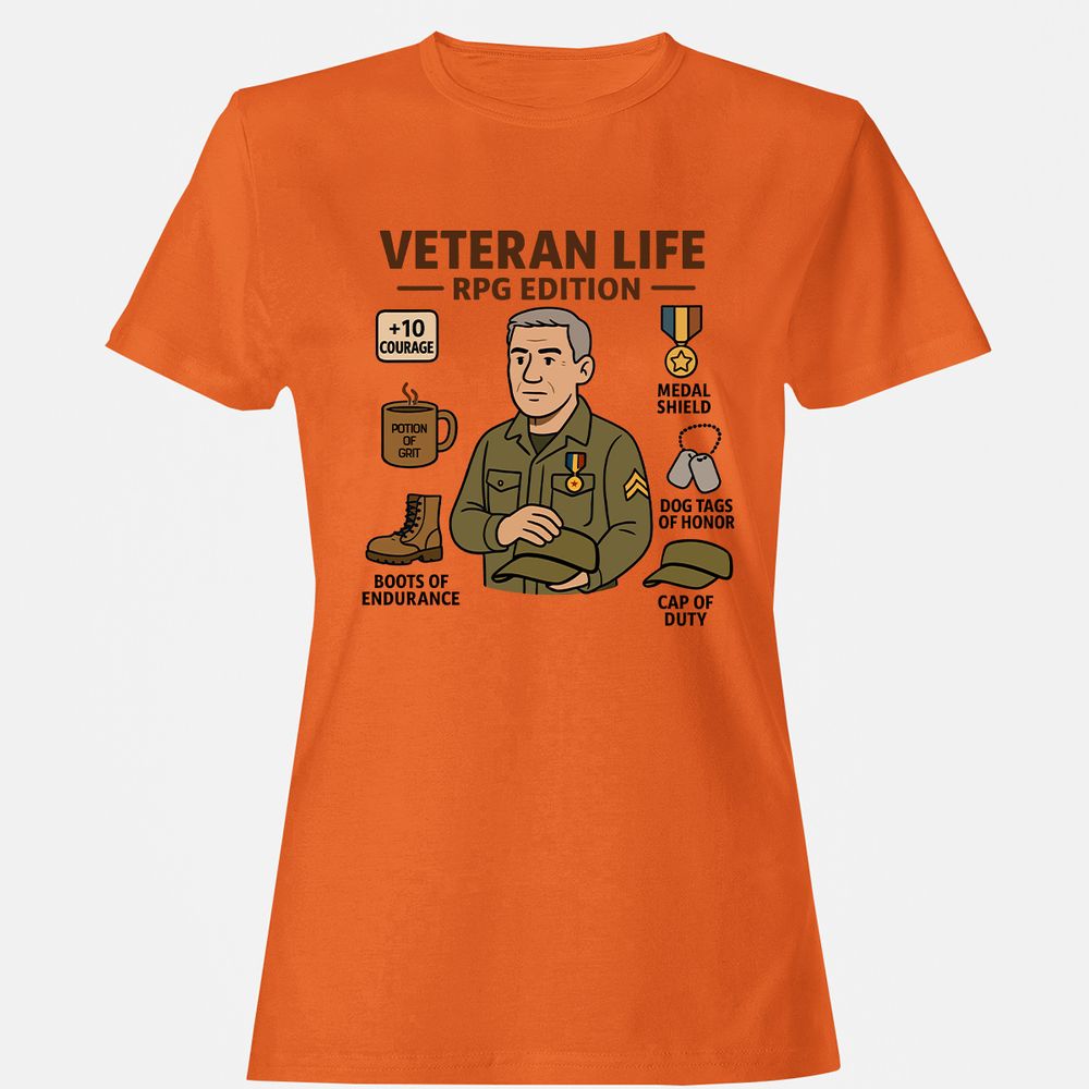 Veteran Life RPG Edition Women's T-Shirt - Orange - 11