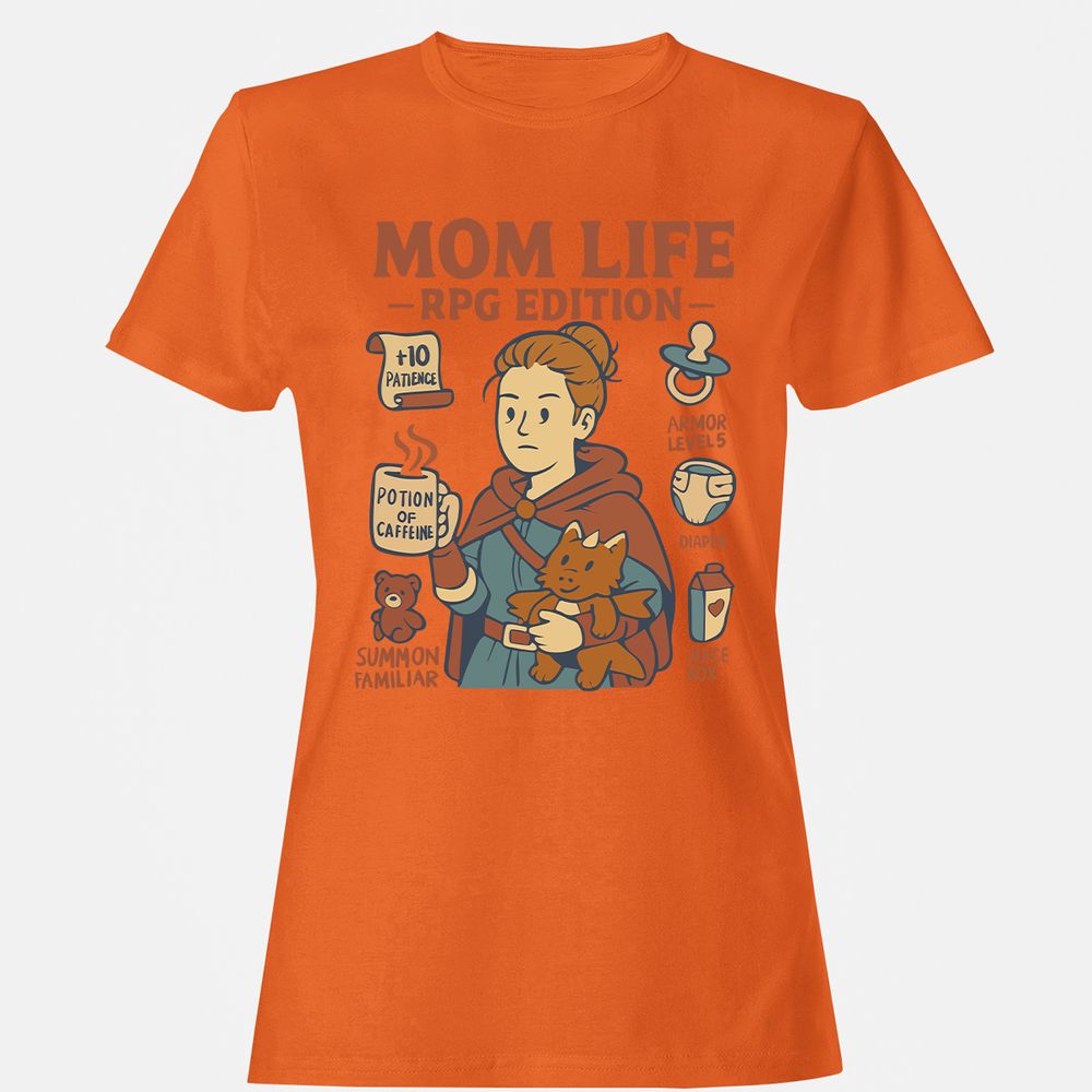 Mom Life RPG Edition Women's T-Shirt - Orange - 11