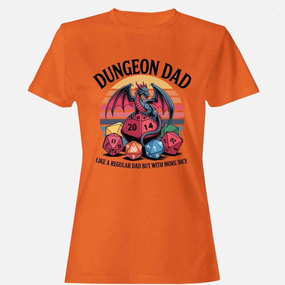 Dungeon Dad With More Dice Women's T-Shirt - Orange - 11