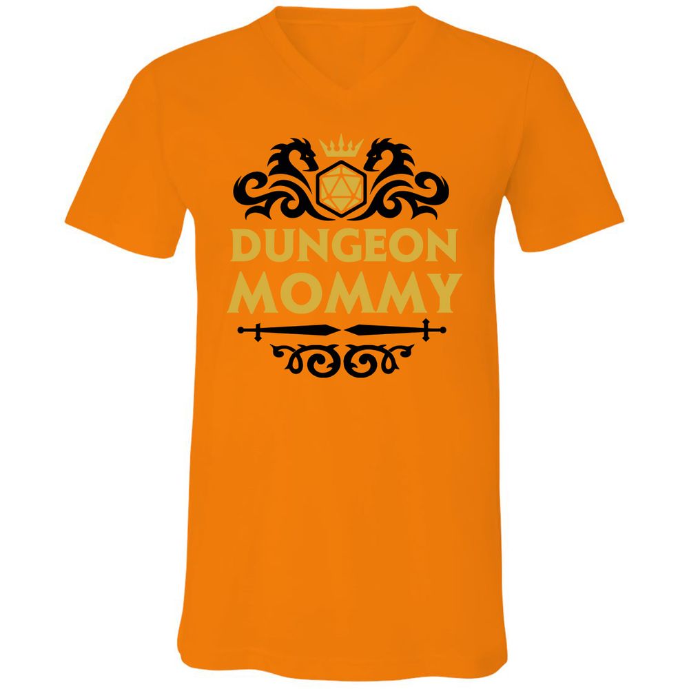 Dungeon Mommy Unisex V-Neck T-Shirt - Orange - 11