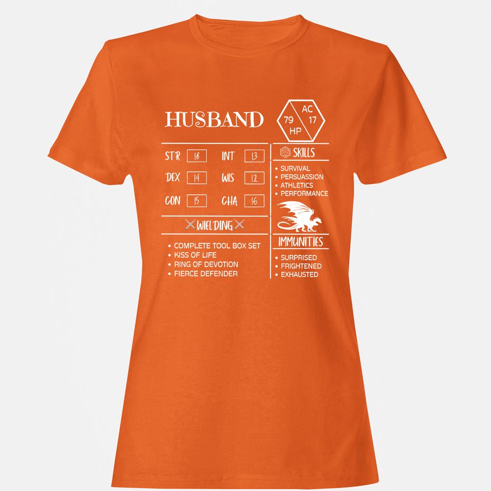 Husband Stats 2 Women's T-Shirt - Orange - 11