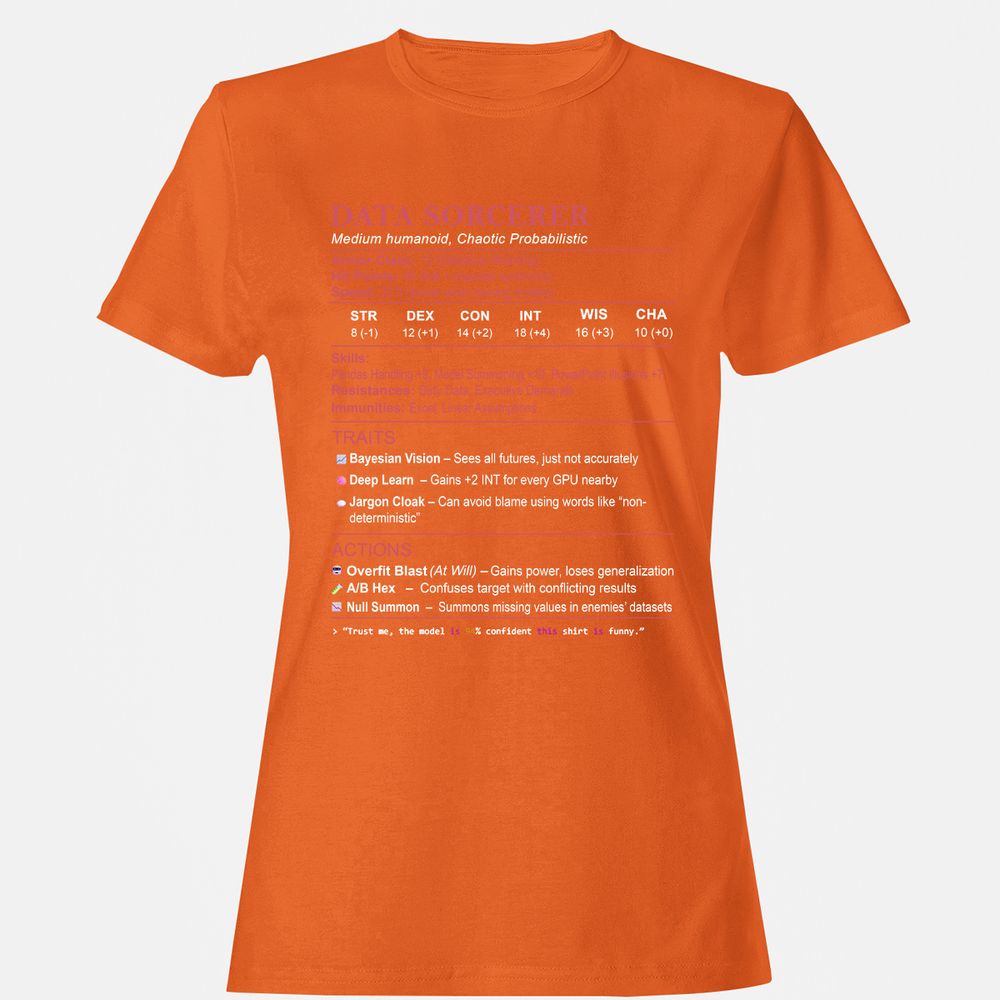 Data Scientist Stats (Data Sorcerer) Women's T-Shirt - Orange - 11