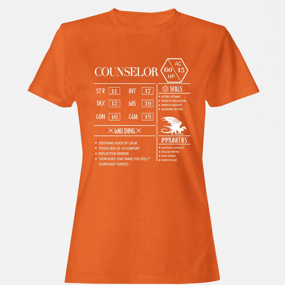 Counselor New Women's T-Shirt - Orange - 11
