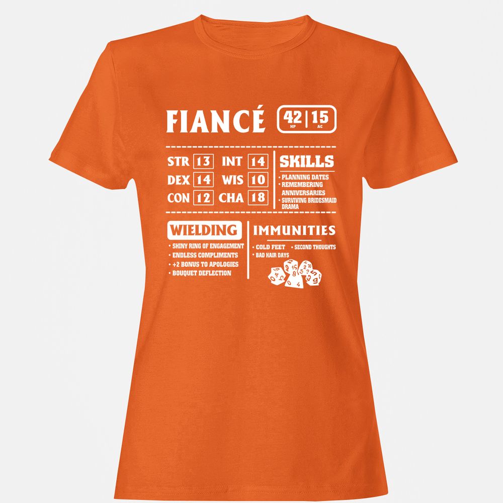 Fiance Stats Women's T-Shirt - Orange - 11