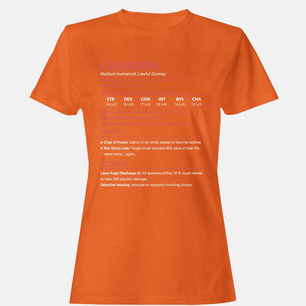 Grandpa Stats Women's T-Shirt - Orange - 11