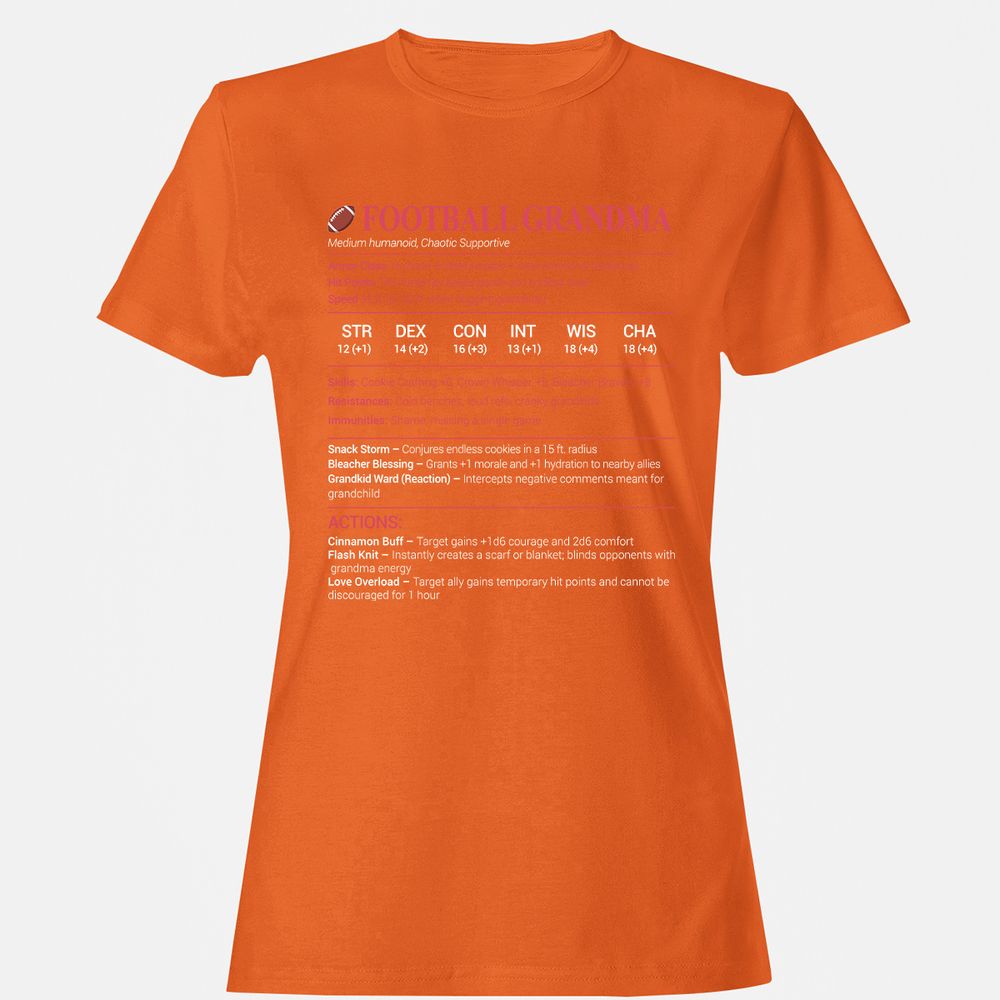 Football Grandma Women's T-Shirt - Orange - 11
