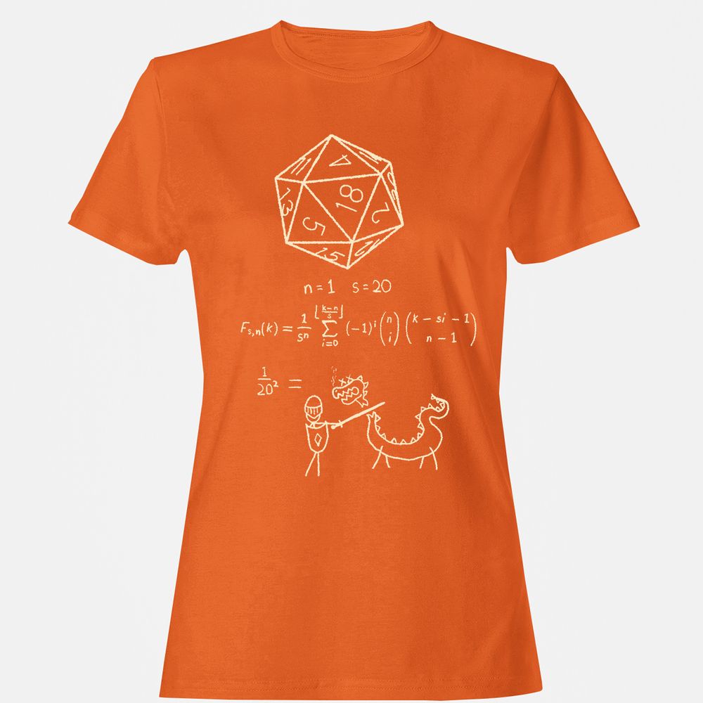 Science Of20 Sided Dice Women's T-Shirt - Orange - 11
