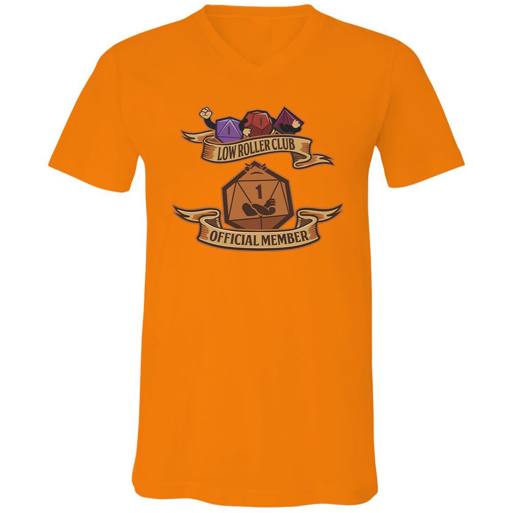 Low Roller Club Unisex V-Neck T-Shirt - Orange - 11