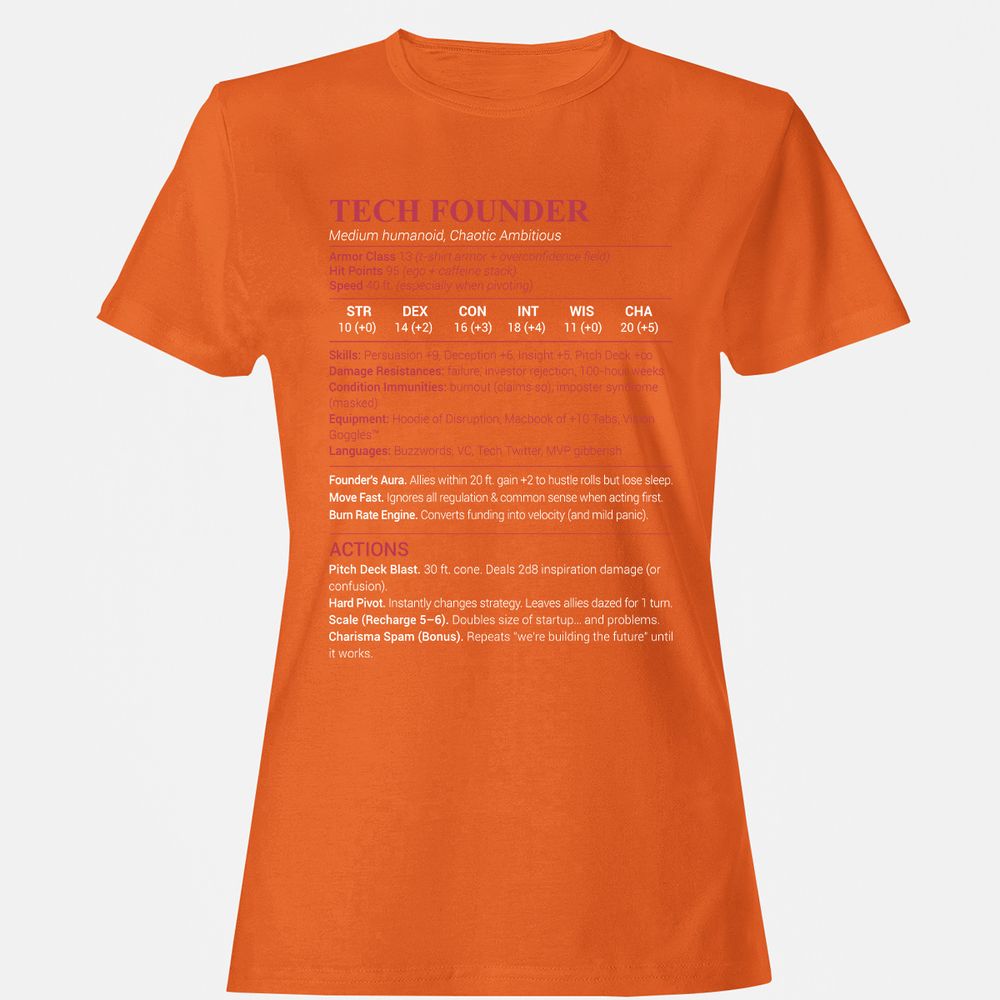 Tech Founder Women's T-Shirt - Orange - 11