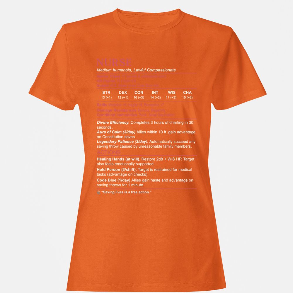Nurse Stats 3 Women's T-Shirt - Orange - 11