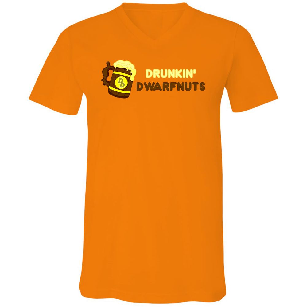 Drunkin' Dwartnuts Unisex V-Neck T-Shirt - Orange - 11