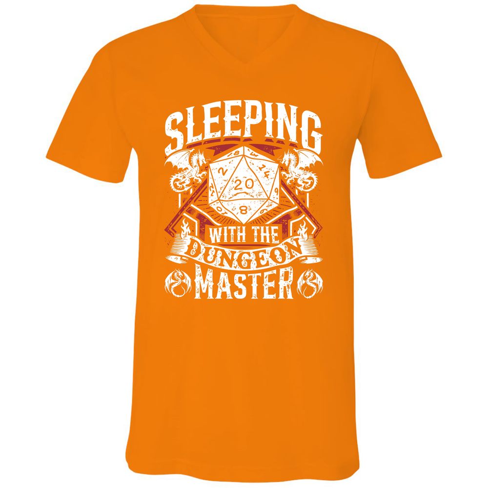 Sleeping With The DM Unisex V-Neck T-Shirt - Orange - 11